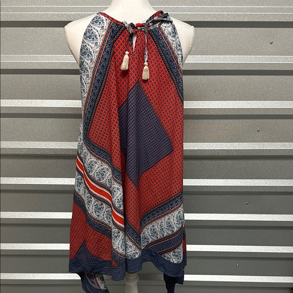 KORI AMERICA Womens Aztec BOHO Sleeveless Flowy Blouse Small Hippie Summer BOHO - Picture 3 of 7